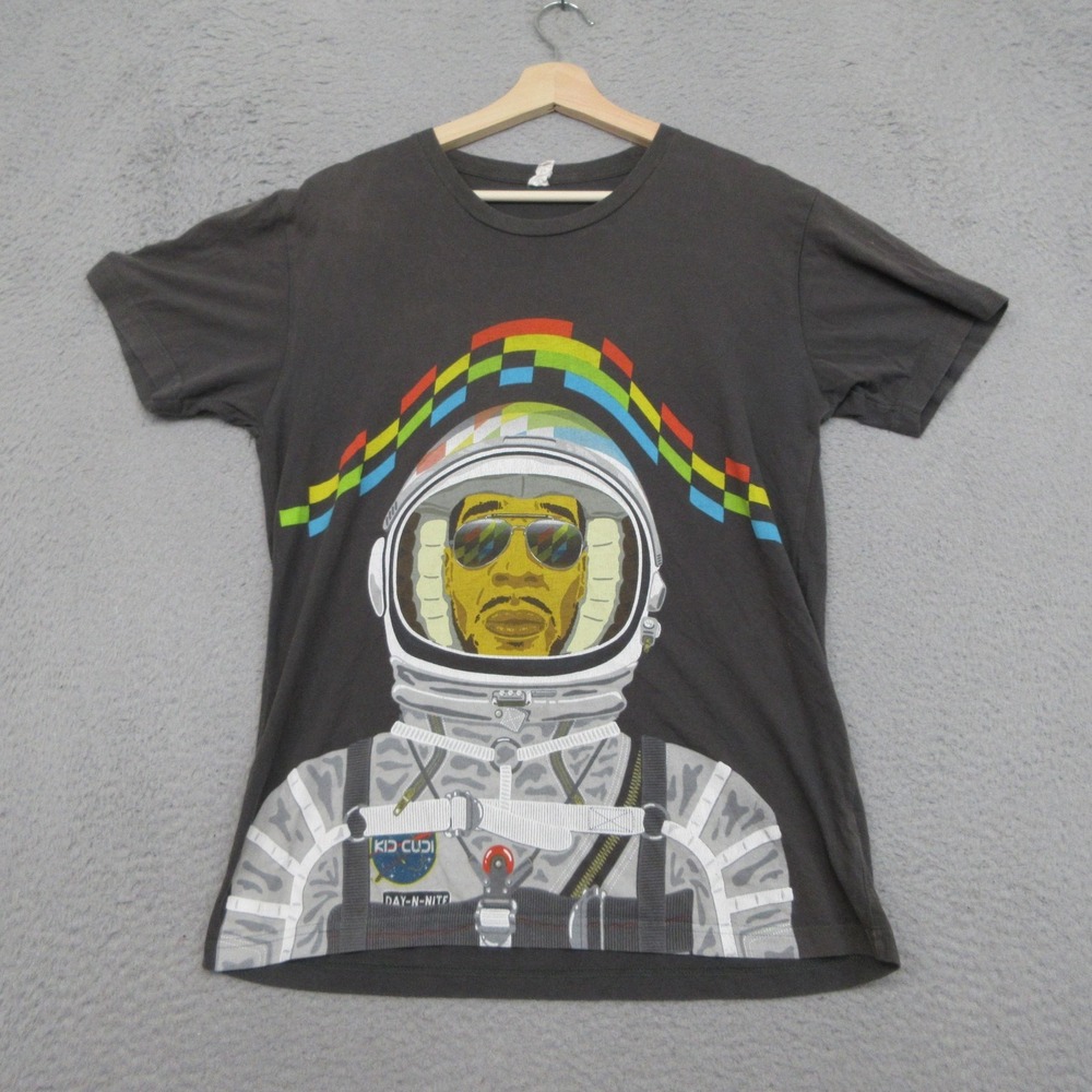 Kid Cudi Day-N-Nite Astronaut Graphic Shirt Men S Gray Spacecore Hiphop Festival